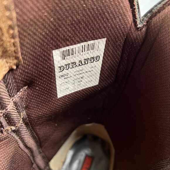 Durango 12" Gambler Mens 13 Wide Brown Leather Flying Guitar Western Boot DB012 - Picture 8 of 8